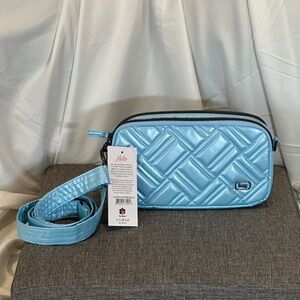 Lug Coupe XL Plus Crossbody Bag metallic bubble blue NWT